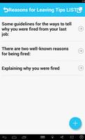 Reasons for Leaving Tips imagem de tela 1