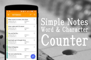 Notes + Word Counter :NOTEBOSS الملصق