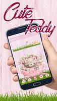 Cute Teddy Pink Theme постер