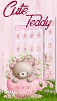 برنامه‌نما Cute Teddy Pink Theme عکس از صفحه