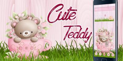 Cute Teddy Pink Theme syot layar 3