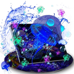 3D Cute Neon Jellyfish Theme APK download