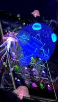 3D Cute Neon Jellyfish Theme постер
