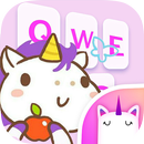 Dễ thương Unicorn Emoji & GIF Chủ đề bàn phím APK