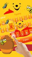 Cute Yellow Pooh Bear Keyboard Theme screenshot 1