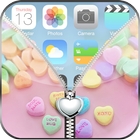 Cute Pink Love Hearts ZipLock ícone