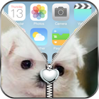 White Puppy Zip Lock icône