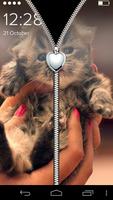 Kitty Love Zipper Lockscreen اسکرین شاٹ 1