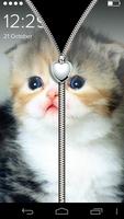 Kitty Love Zipper Lockscreen اسکرین شاٹ 3