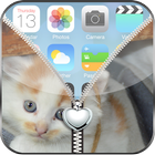 Cute White Kitty Zip Lock icône