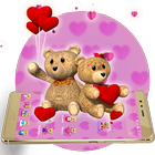 Cute Couple Teddy 3D icône