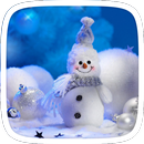 Cute Blue Snowman Theme APK