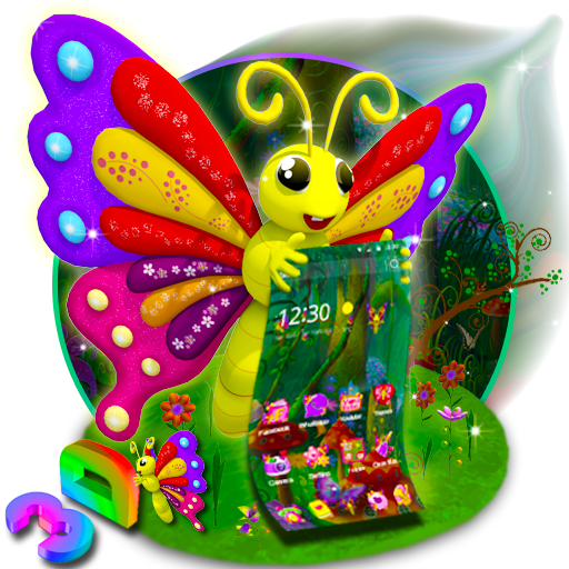 3D Cute Buttefly Theme
