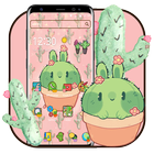 Thème mignon de cactus Anime icône