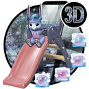 3d cute rabbit theme APK