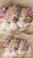 Schönes schlafendes Katzen-Tastatur-Thema Plakat