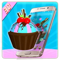 Cute CupCake 3D Theme APK download