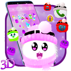 3D Cute Fluffy Motyw Emoji ikona