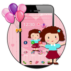 Cute Girl Pink Kawaii Theme icône