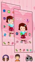 Cute Girl Pink Kawaii Theme capture d'écran 1