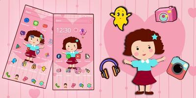 Cute Girl Pink Kawaii Theme capture d'écran 3