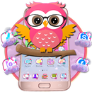 Cute Glass Owl Theme APK