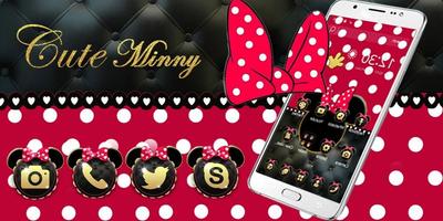 Cute Pink Minny Bowknot Theme captura de pantalla 3