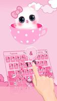 Pink Cute Kitty Keyboard পোস্টার