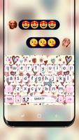 Cute Pink Love Heart Keyboard Princess Beauty पोस्टर