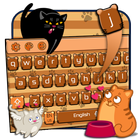 cute cat keyboard brown maine coon icon
