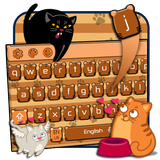 cute cat keyboard brown maine coon ícone