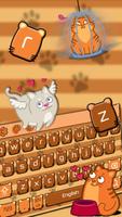 cute cat keyboard brown maine coon Affiche