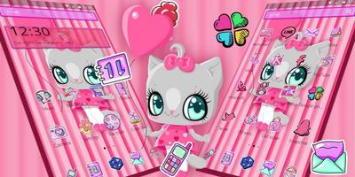 Kitty Love Cute Theme syot layar 3