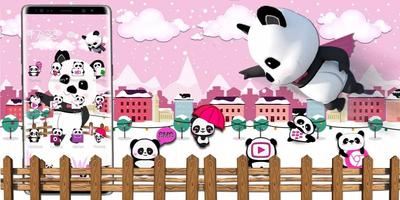 3d pink super panda theme imagem de tela 3