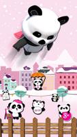 3d pink super panda theme Cartaz