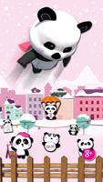 3d pink super panda theme poster