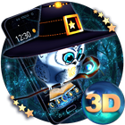 Cute Magic Owl 3D Tema icono