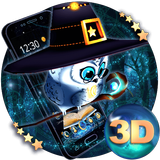 Thème Cute Magic Owl 3D icône
