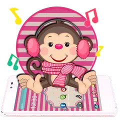 download Cute Pink Monkey Theme APK