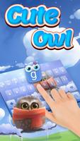 Cute Owl Keyboard Theme capture d'écran 1