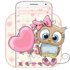 Cute Cartoon Owl Theme ícone