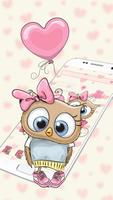 Cute Cartoon Owl Theme โปสเตอร์