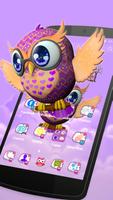 Cute Owl 3D Theme poster