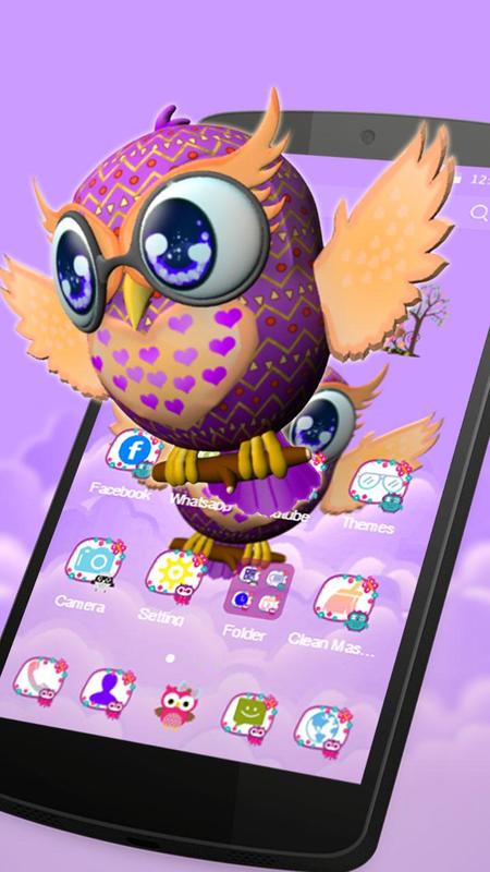 cute owl 3d theme