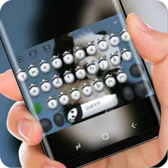 download Adorable Panda Keyboard Cute Black White APK