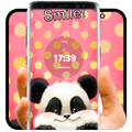 cute panda pink flower theme