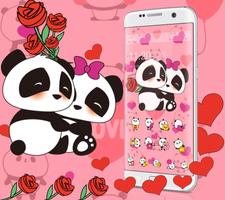 गुलाबी पांडा प्यारा प्रतीक स्क्रीनशॉट 1