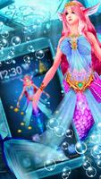 Cute Mermaid Princess 3D Theme पोस्टर