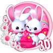 3d Cute Pink Bunny Theme