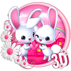 3d Cute Pink Bunny icono